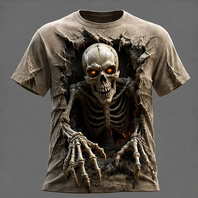 Men's Halloween Scary Skull Graphic 3d Print T-shirt