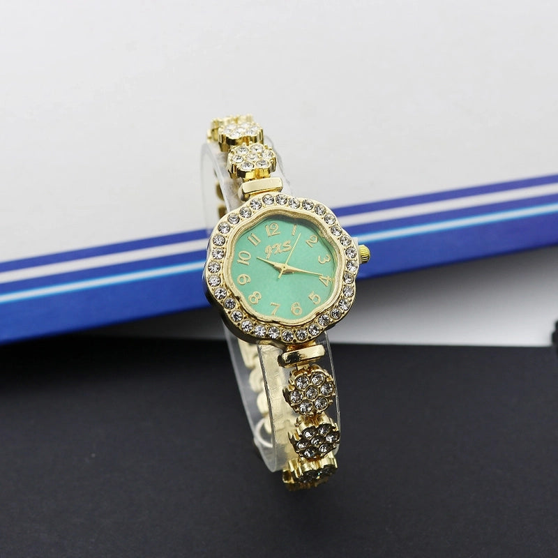 Casual Shiny Flower Jewelry Buckle Quartz Women’s Watches