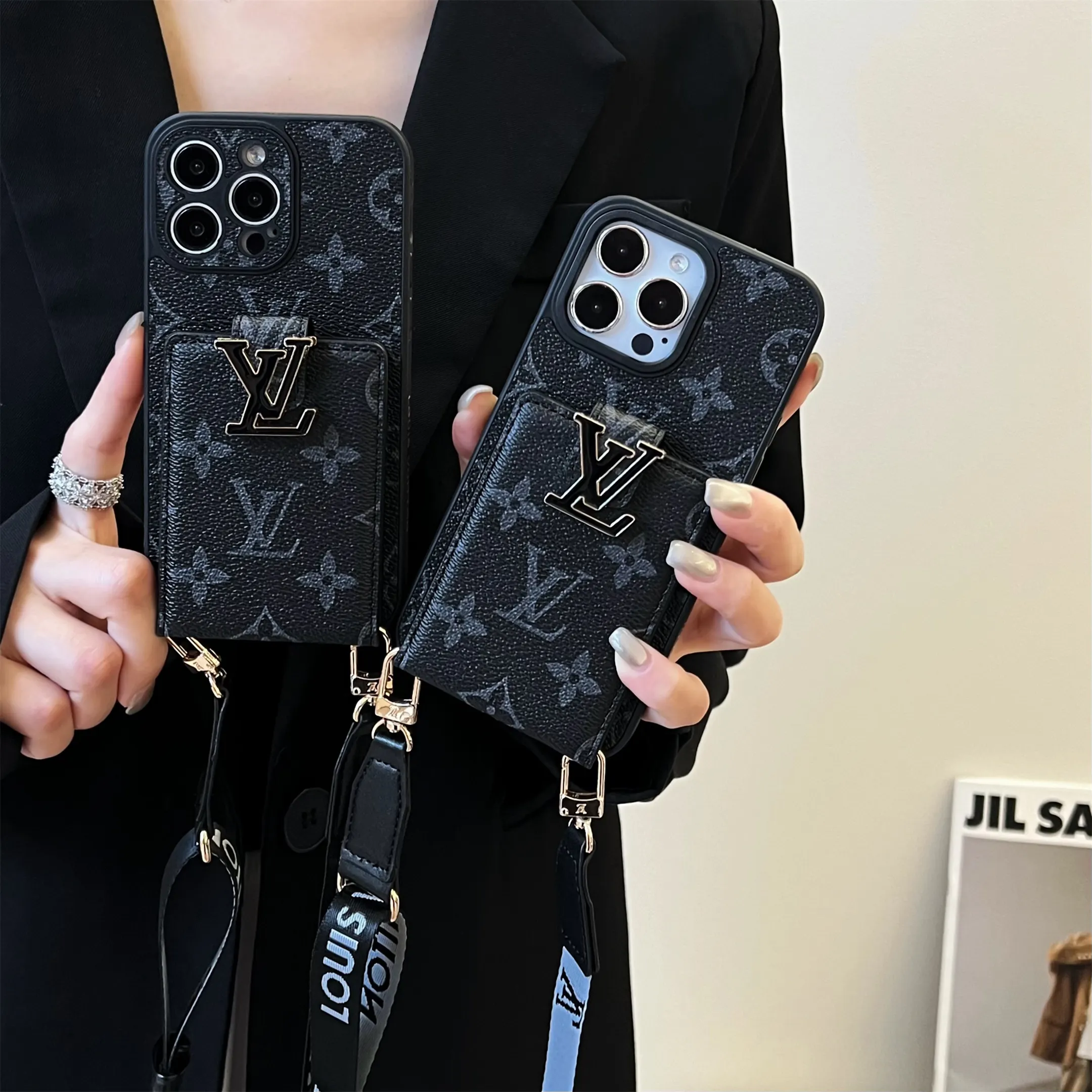 LV Lockme Tender Crossbody Apple iPhone Case Black Monogram Canvas