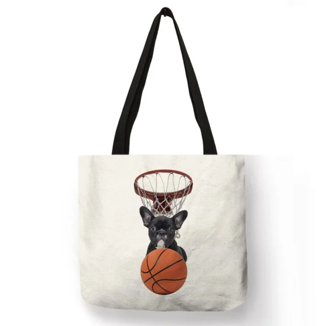 Linen Eco-friendly Tote Bag - Basketball