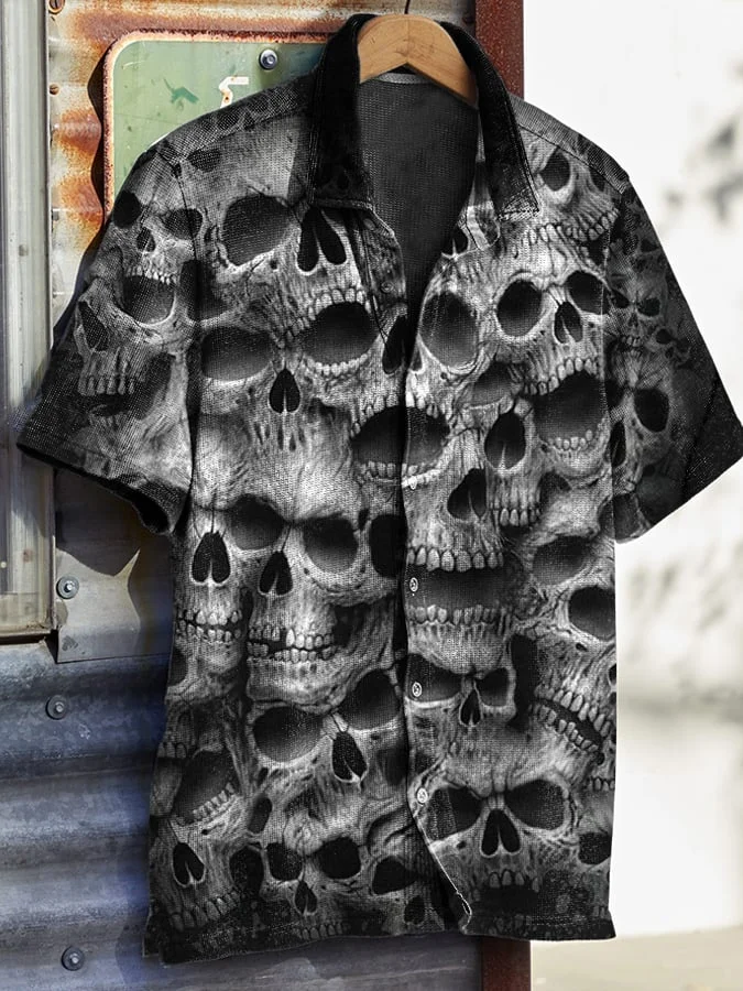 Men's Halloween Printed Waffle Shirt