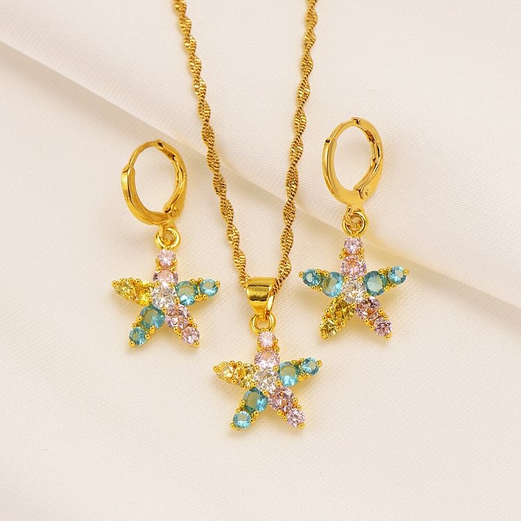 Hot Sale copper jewelry Sets CZ pink  crystal Fashion round Jewelry sets Women