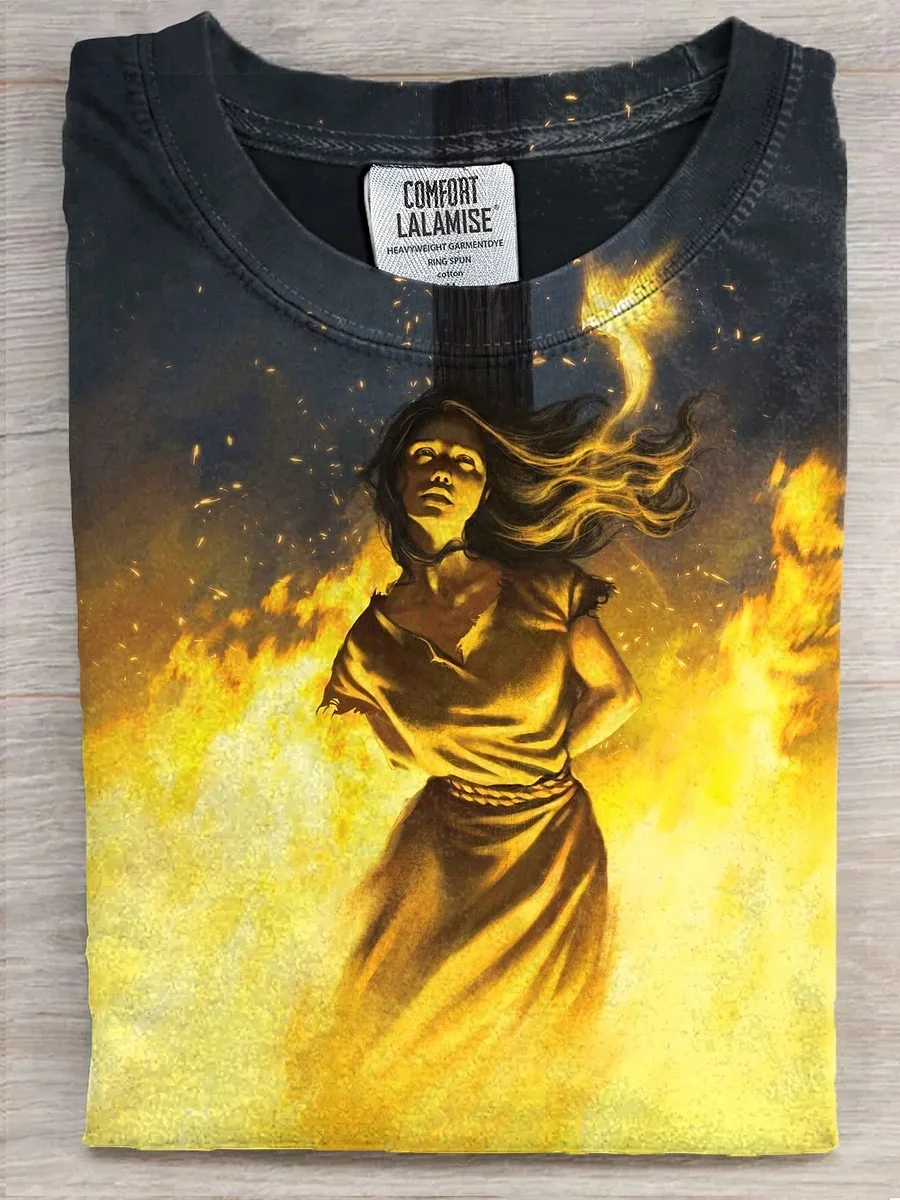 Eagerlys  Burning Girl Art Print T-shirt Eagerlys
