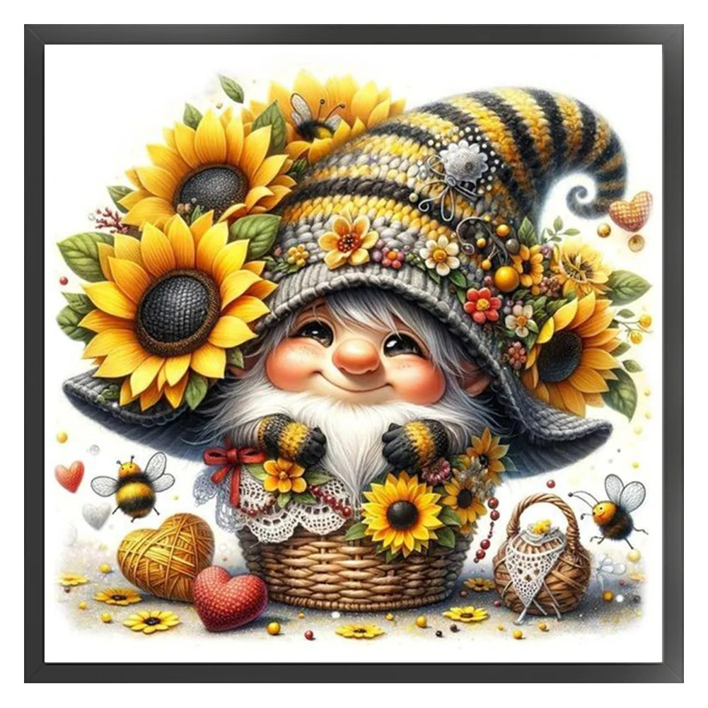 11CT Full Counted Cross Stitch - Sunflower Goblin(Canvas|50*50CM)