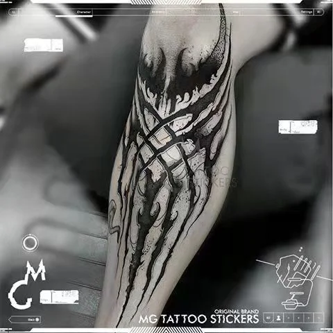 Diablo Big Totem Temporary Tattoo Men Women Gothic Brush Leg Sticker Art Fake Tattoo Waterproof Lasting Cool Personality Tattoo