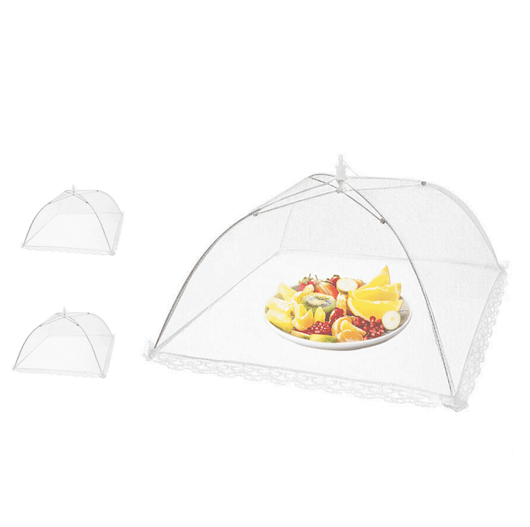 17"x17" Pop-Up Food Mesh Protector Cover Umbrella Food Nets Screen,Reusable and Collapsible Outdoor Food Tents for Parties Picnic BBQ, 3 Pack
