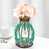 (US Local)Wood Flower Diamond Painting Flower Vase Ornaments for Home Office Decor