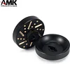 AMK 4Pcs SCX24 Brass Weights 7mm Hex Black Electrophoretic Heavy Duty Wheel Spacers for 1/24 RC Crawler Gladiator Wrangler LCG Upgrades