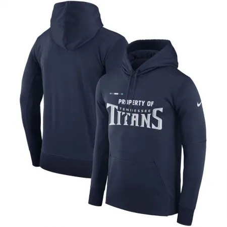 Men's Tennessee Titans  Navy Sideline Property Of Performance Pullover Hoodie