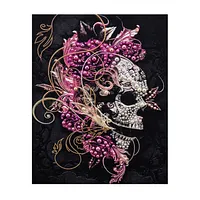 Purple Flower Skull - Pearls Painting