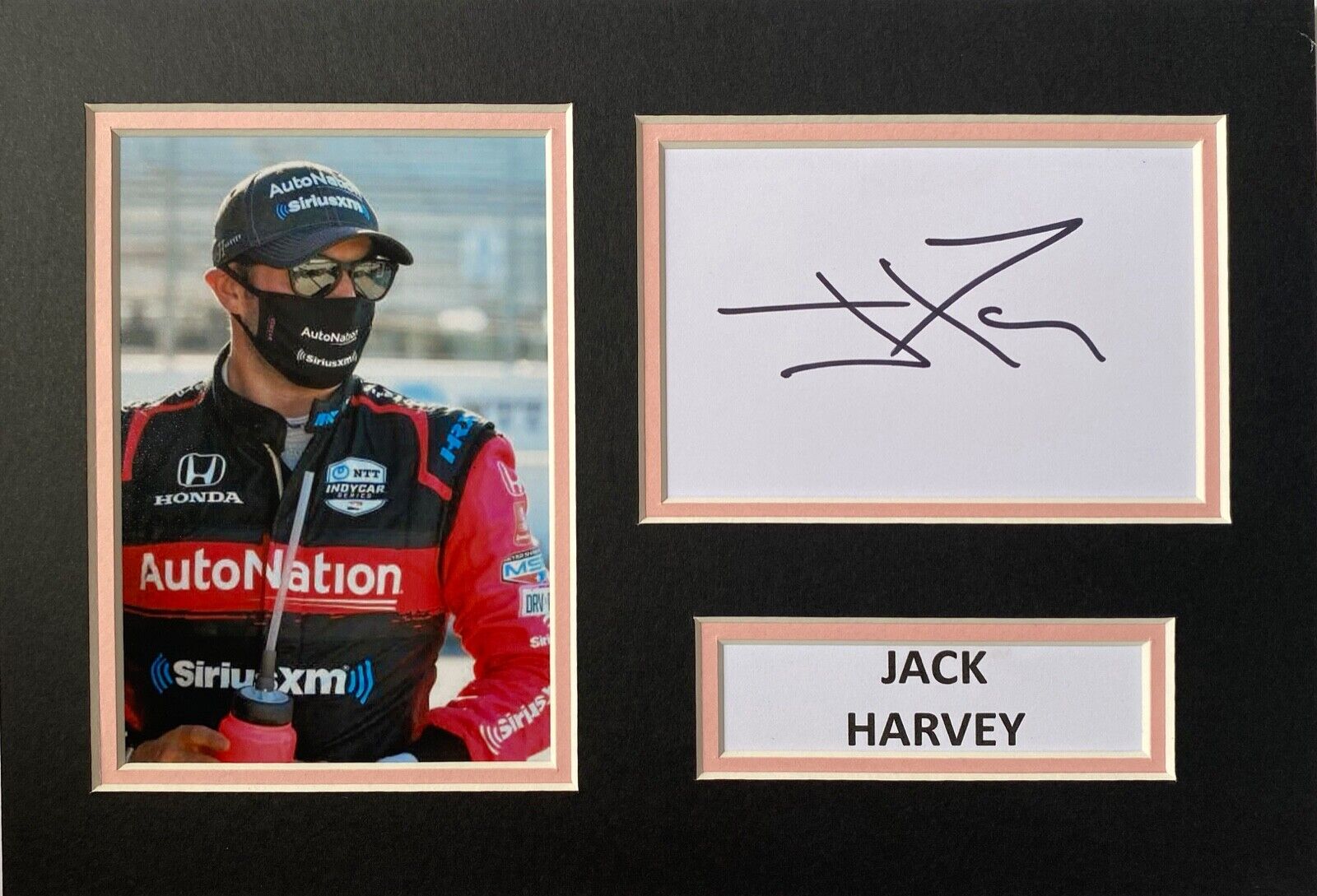 JACK HARVEY SIGNED A4 Photo Poster painting MOUNT DISPLAY INDY 500 AUTOGRAPH 1