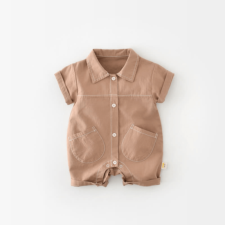Baby Boy Polo Collar Casual Romper