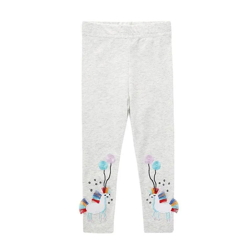 Girls Leggings Unicorn Pants 100% Cotton Girls's Trousers Kids Pants Casual Print Cartoon Pattern Children Printing Leggings