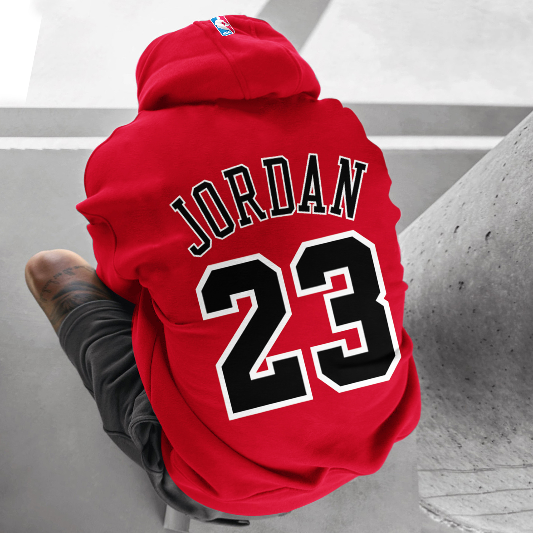 Oversized Street Style Basketball Print Hoodie Bull Hoodie