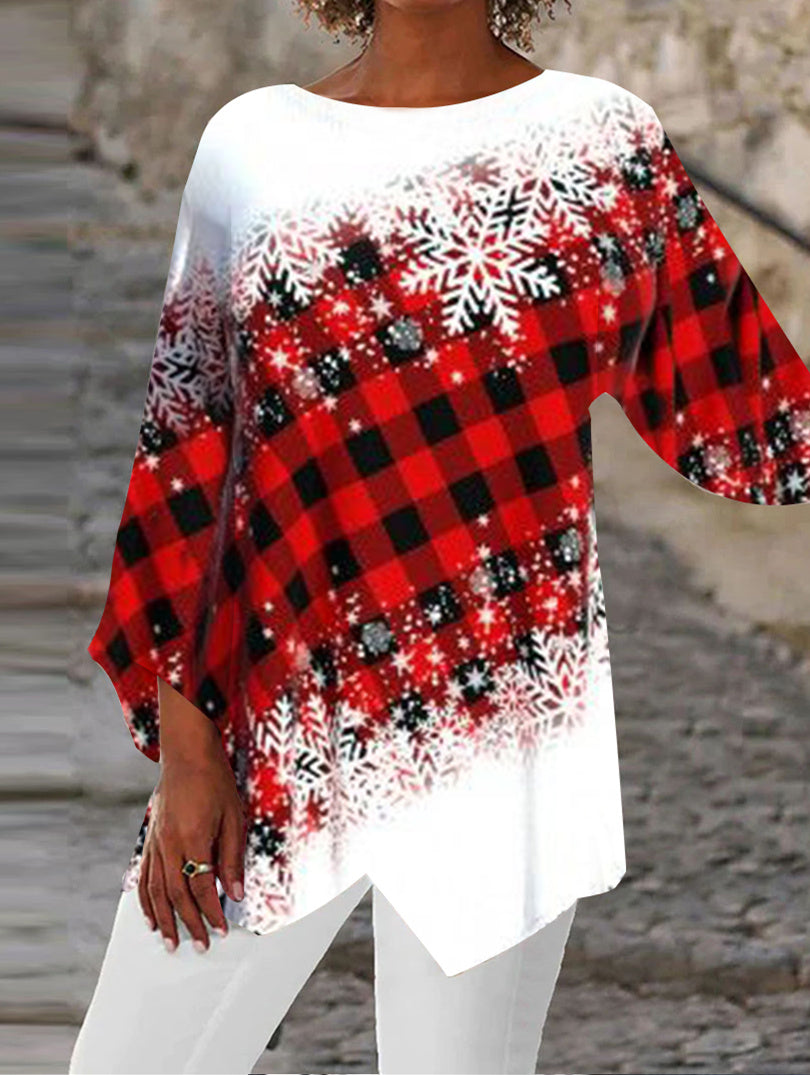 Women Long Sleeve V-neck Graphic Floral Printed Top