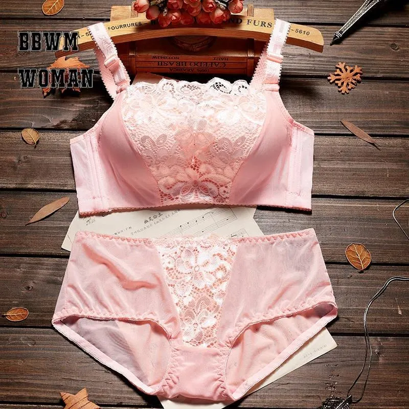 Adjustable Push Up Bra Set Lace Bra Small Chest Thin Underwear ZO918