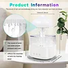 Rain Cloud Humidifier with Water Drops and Rain Sounds - Great for Bedrooms and Large Rooms, Mushroom Waterfall Light, Rain Cloud Humidifier and Diffuser with Colored Night Light