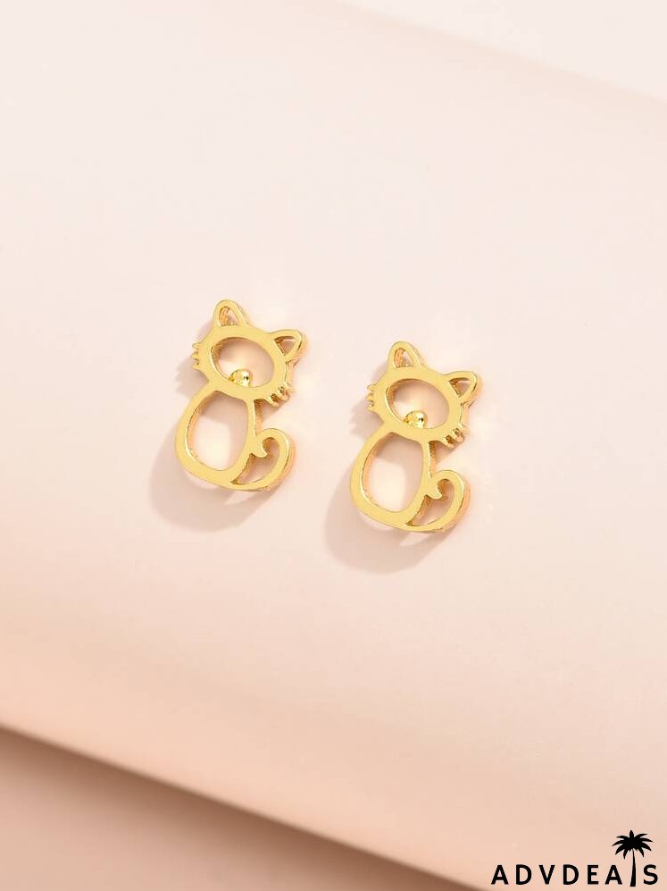 Cat Stud Earrings