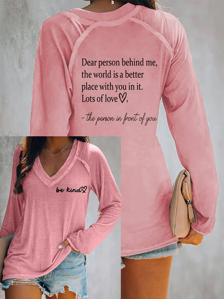 Comstylish Women's Be Kind The World Is A Better Place With You In It Print Casual T-Shirt