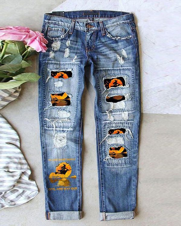 Halloween Print Loose Casual Pants