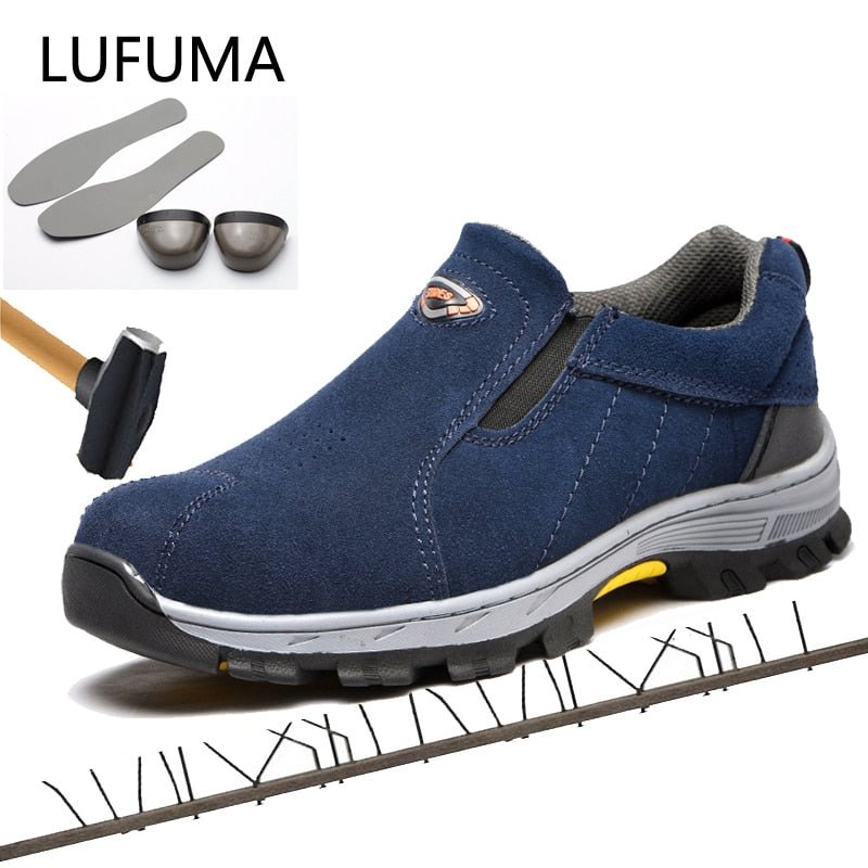 brand plus size 39-46 steel toecap women men work & safety boots genuine leather steel mid sole man woman shoes RXM103