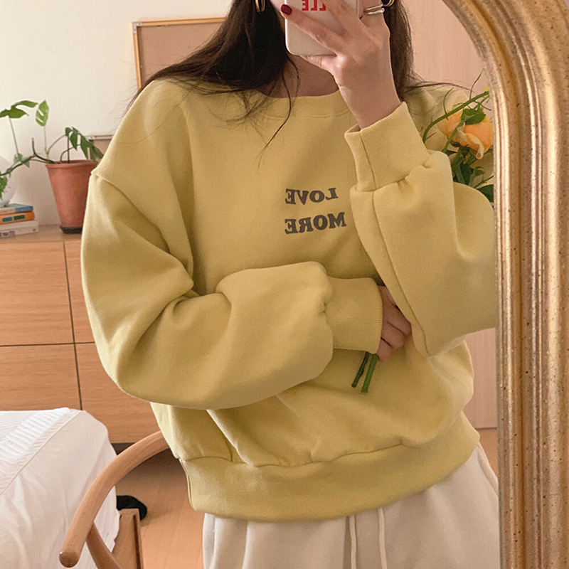 New circle cotton simple raised letter short sweatshirt