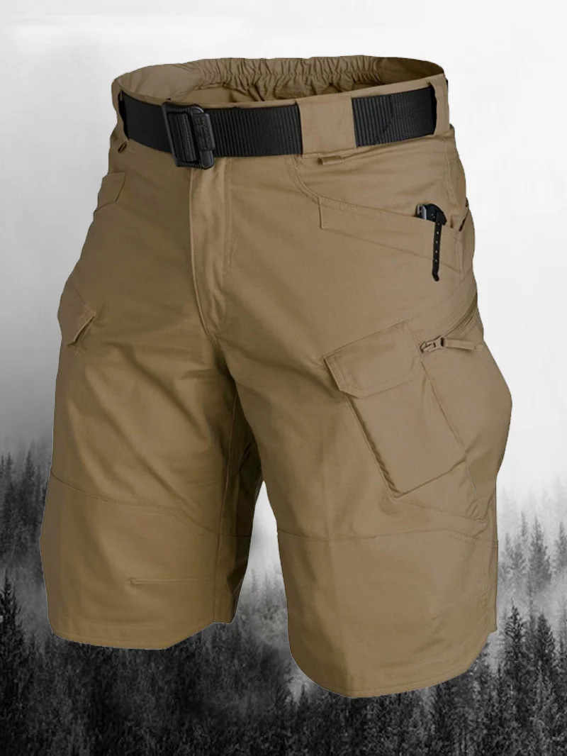Men's Multi-Pockets Solid Color Cargo Pants Shorts