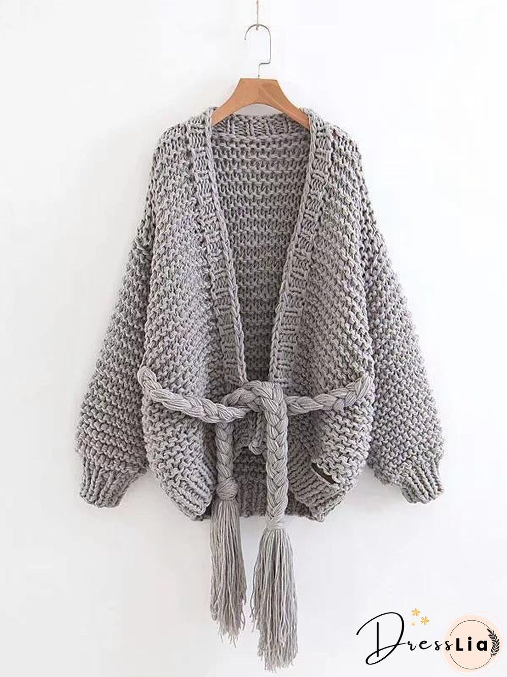 Hollow Knitting Bandage Long Sleeves Cardigan Tops