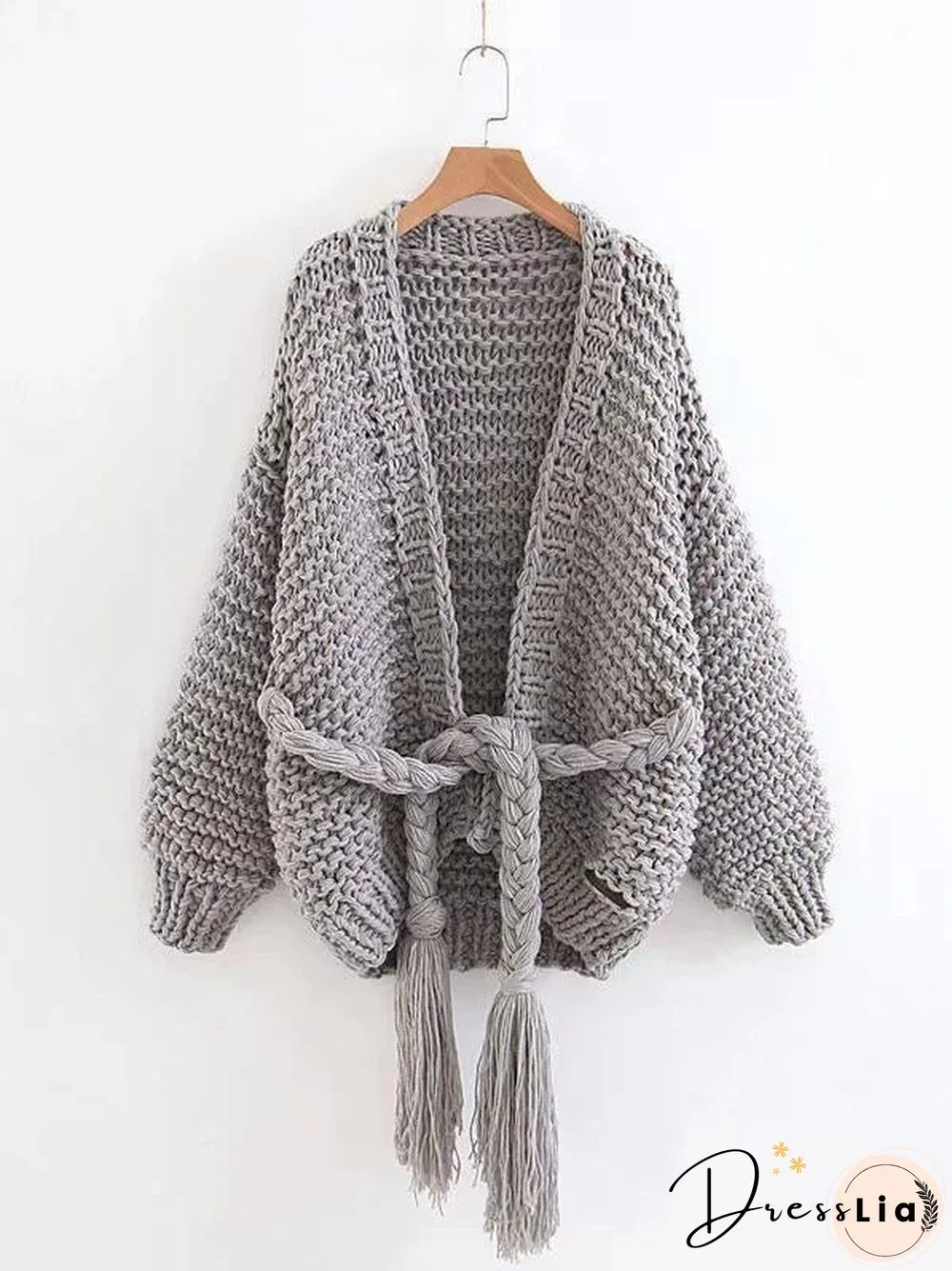 Hollow Knitting Bandage Long Sleeves Cardigan Tops
