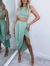 Irregular Clipping Sleeveless Two-Piece Suits