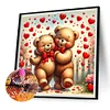 Diamond Painting-DIY Full Round Drill Rose Heart Bear