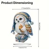 Diamond Painting Acrylic Owl Ornament Kits for Office Desktop Decor