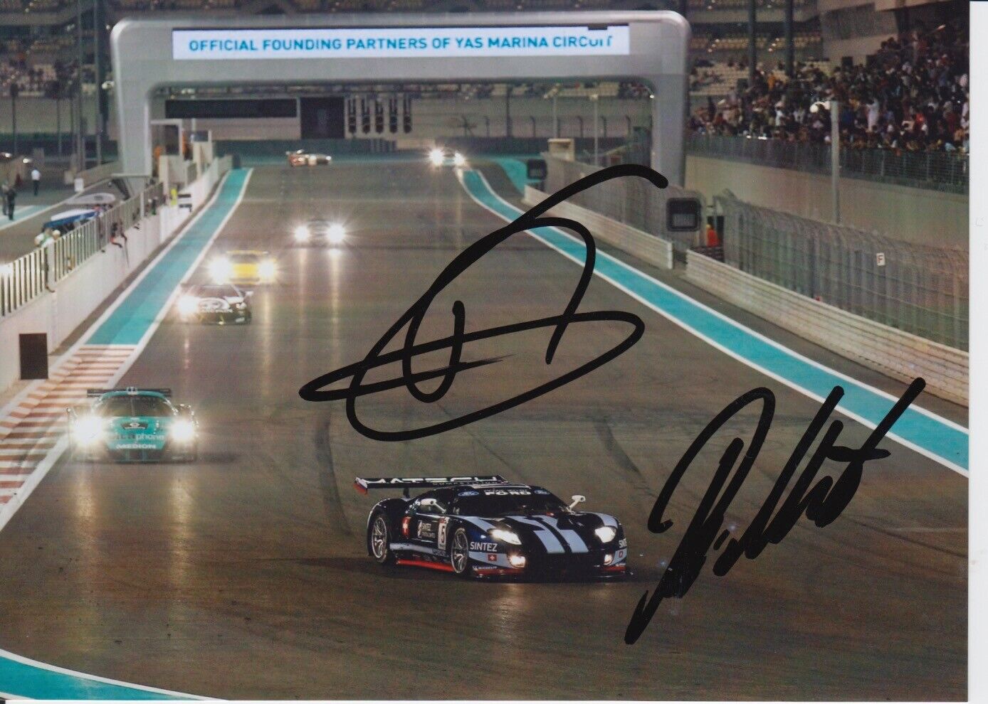 Thomas Mutsch and Romain Grosjean Hand Signed 7x5 Photo Poster painting - FIA GT Championship 8.