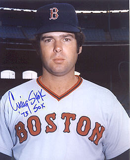 CRAIG SKOK BOSTON RED SOX 1973 ACTION SIGNED 8x10