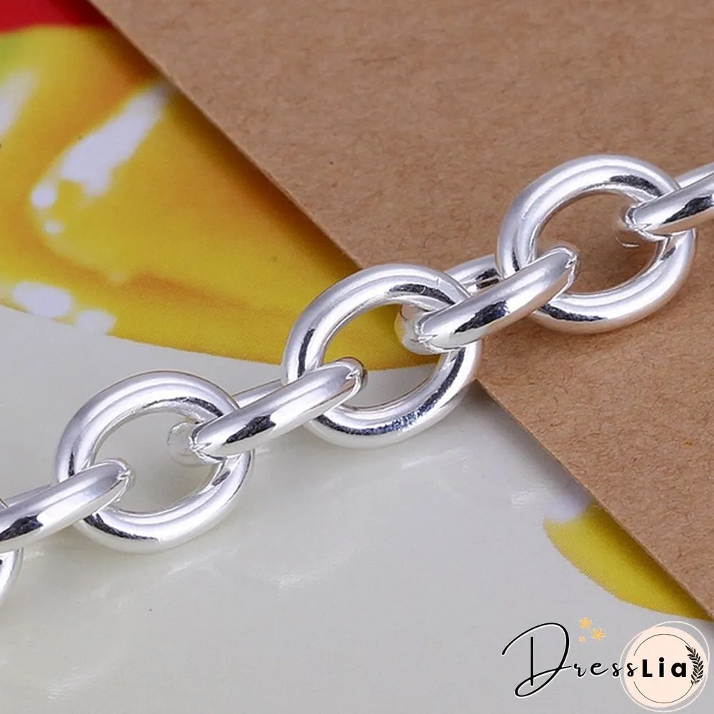 Fashion Jewelry Double Heart 925 Sterling Silver Chain Bracelets for Women