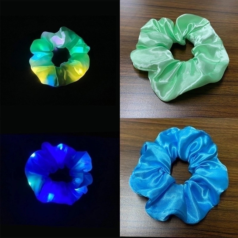 Halloween Novelty Women'S Solid Color Artificial Crystal Luminous Hair Tie