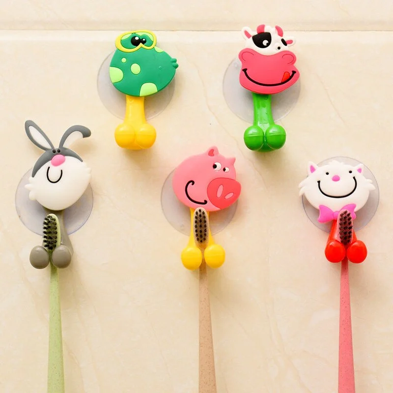 1pc New Arrival Toothbrush Holder Cute Cartoon Sucker Hook Toothbrush Holder Snail Bathroom Accessories toothbrush case