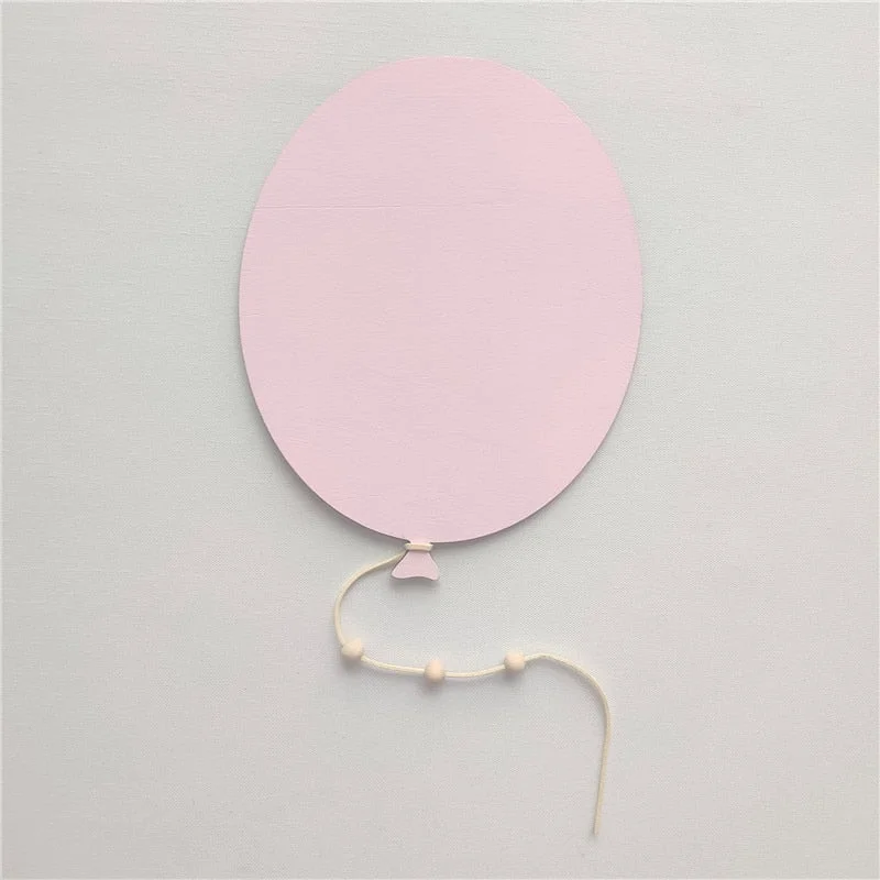 INS Nordic Wooden Balloon Wall Stickers For Kids Room Decorations Ornaments Baby Bedroom Wall Murals Nursery Decor Photo Props