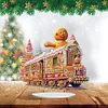 Diamond Painting Acrylic Christmas Gingerbread Man Train Diamond Painting Desktop Ornaments