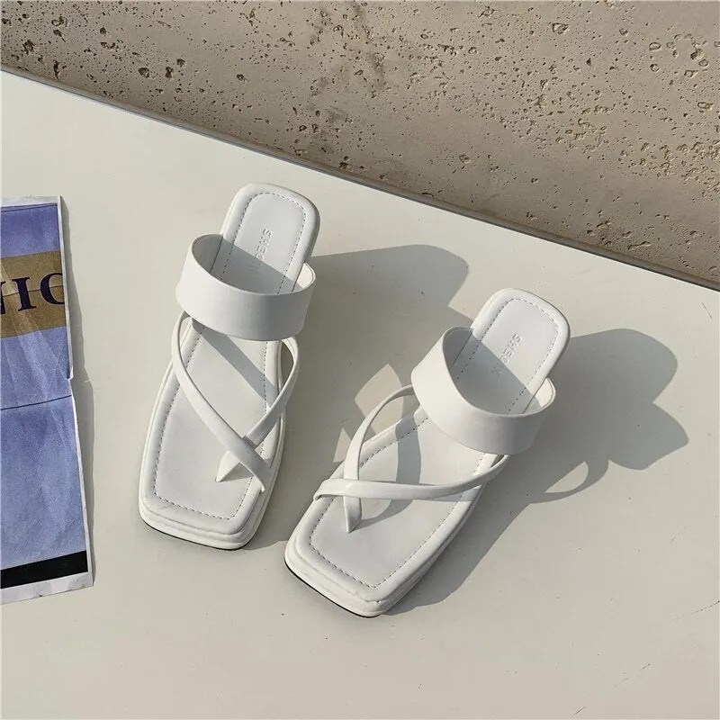 Lucyever 2021 Summer Wedges Flip Flop Women Platform Chunky High Heels Woman Casual Comfortable Outdoor Slippers Beach Shoes