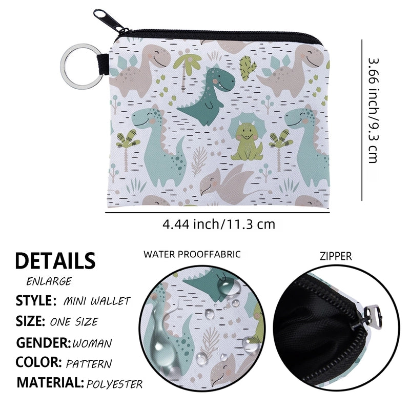 Fresh Dinosaur Cartoon Creative Coin Purse Water-repellent Storage Bag Portable Personalized Card Case Key Bag