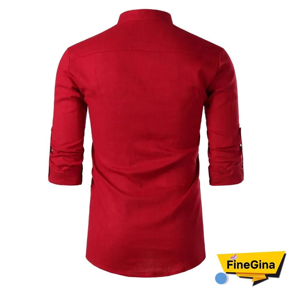 Lapel Neck Button Casual Solid Color Shirt