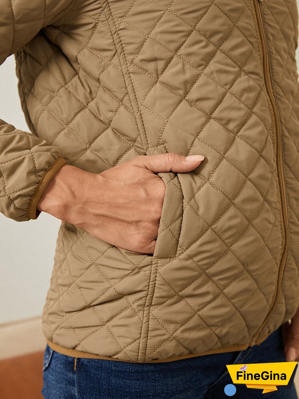 Solid Plush Zip Front Pocket Hooded Long Sleeve Coat