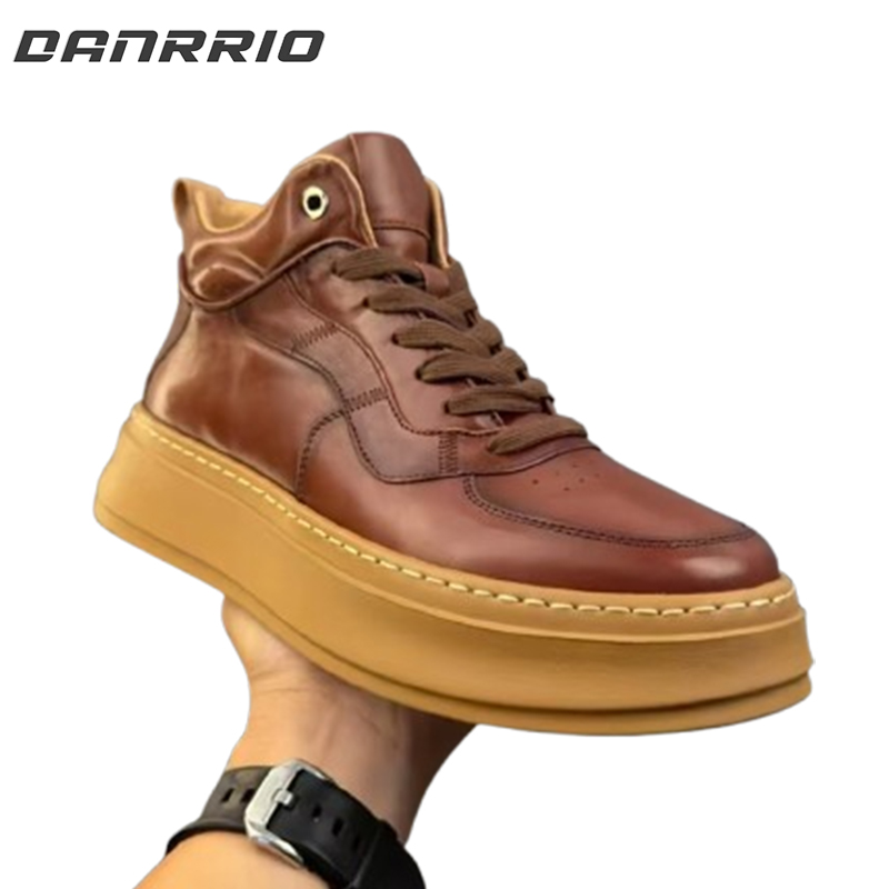 DANRRIO Handmade Retro Mid-top Horsehide Casual Sneakers  DANRRIO.COM DANRRIO