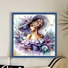 Woman In Flower Hat-11CT Stamped Cross Stitch 45*45cm/17.72*17.72in