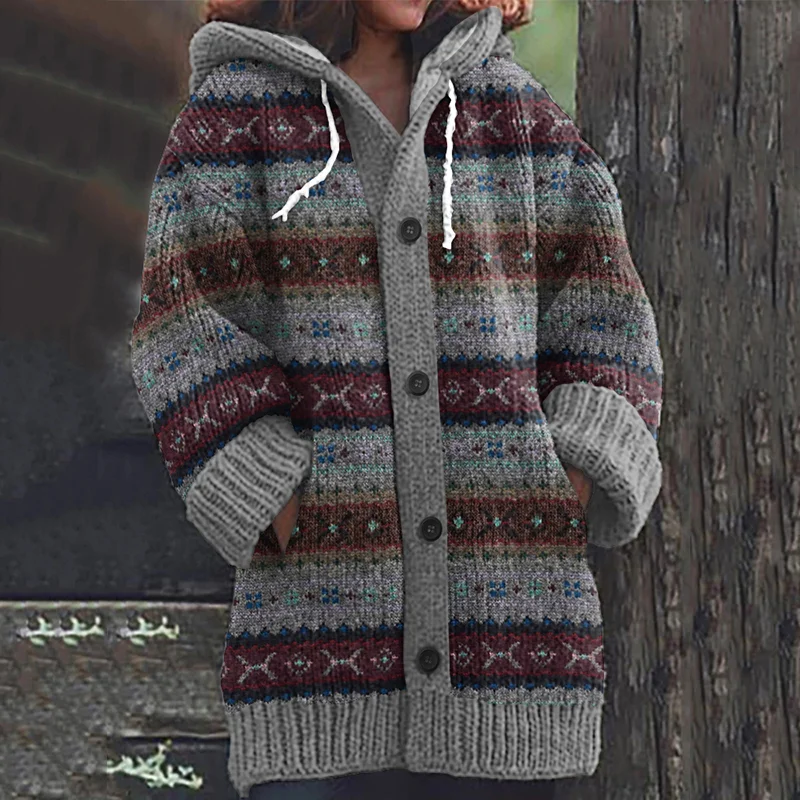 Vintage Icelandic Geometric Knitted Jacquard Sweater