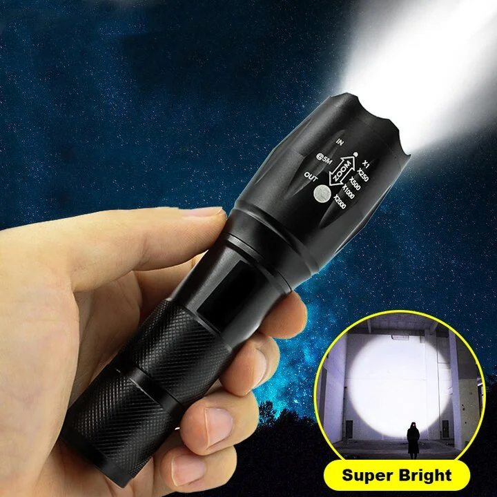 LED Flashlight Ultra Bright , Outdoors Waterproof Zoomable Flashlights For Hiking Camping 、、sdecorshop