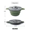 Foldable Portable Camping Cooker Pot Silicone Outdoor Kettle Cookware Tableware