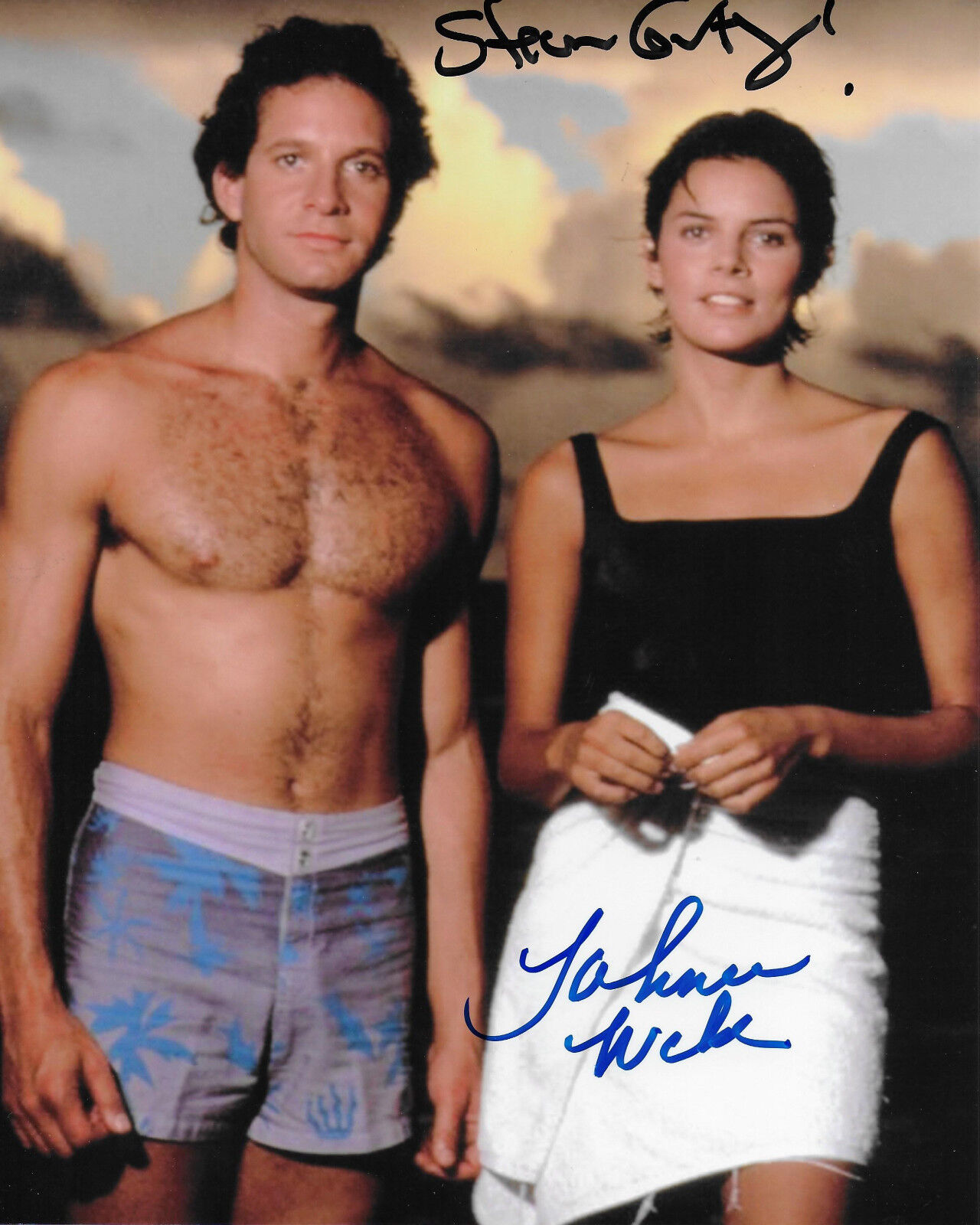 Steve Guttenberg & Tahnee Welch Original Autographed 8X10 Photo Poster painting - Cocoon G988