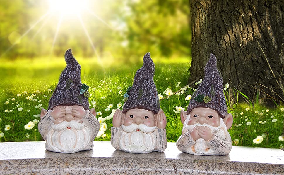 hear no evil see no evil speak no evil garden gnomes outdoor funny garden gnome naughty gnomes nome